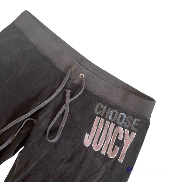 Juicy Couture Pants - JUICY COUTURE Brown Velour Wide Leg Pants with Bling | Made in USA | Size M EUC